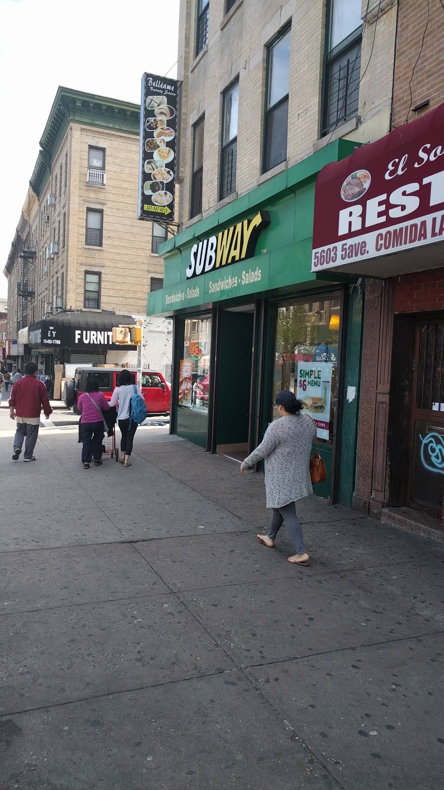 Subway Restaurants | restaurant | 5601 5th Ave, Brooklyn, NY 11220, USA | 7182222248 OR +1 718-222-2248