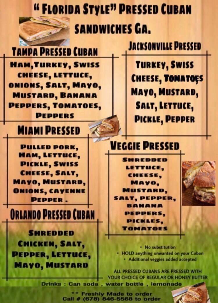 Florida Style Pressed cubans | restaurant | 456 Parkside Way, McDonough, GA 30253, USA | 6788465568 OR +1 678-846-5568