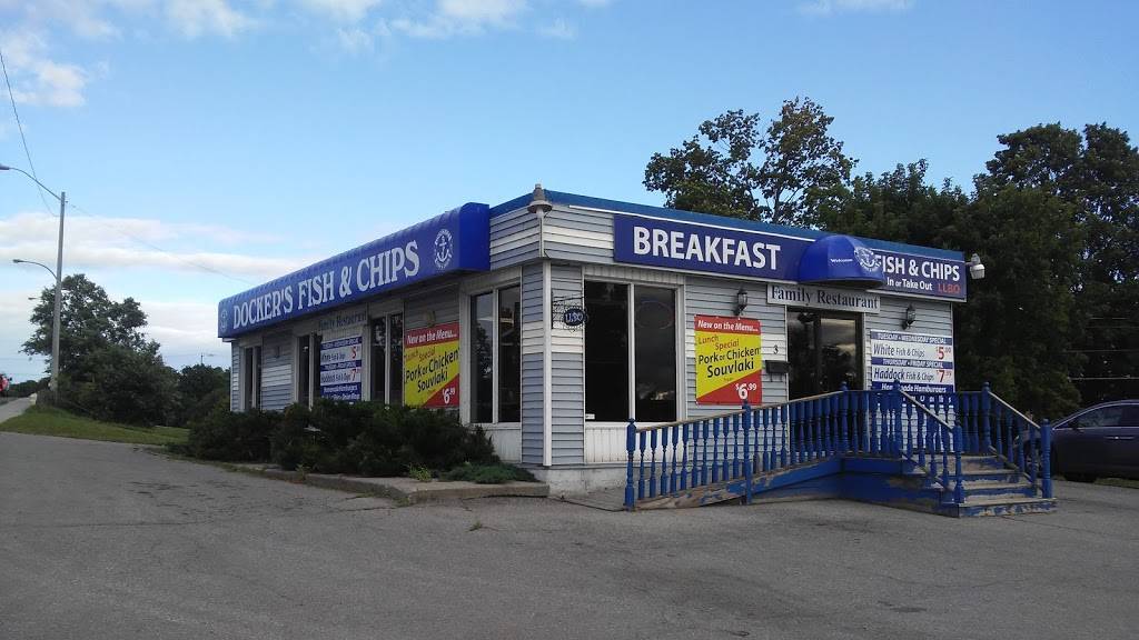 Dockers Fish & Chip & Breakfast | restaurant | 3 Lansdowne St, Peterborough, ON K9J 1X8, Canada | 7057437771 OR +1 705-743-7771
