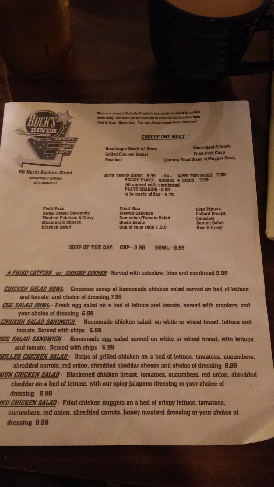 Bucks Diner | restaurant | 58 N Section St, Fairhope, AL 36532, USA | 2519288521 OR +1 251-928-8521