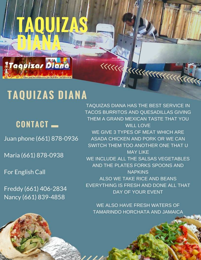Taquizas Diana | restaurant | Foxton Ave, Lancaster, CA 93535, USA | 6618780936 OR +1 661-878-0936