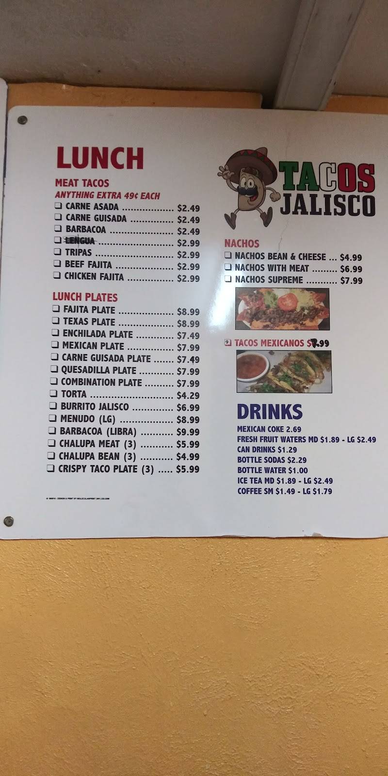 Tacos Jalisco | restaurant | 10733 Leopard St, Corpus Christi, TX 78410, USA | 3617528028 OR +1 361-752-8028