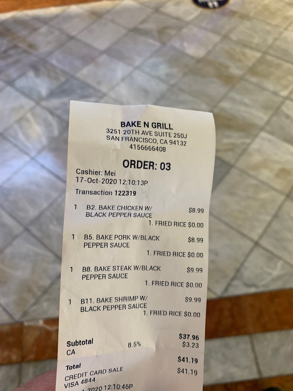 BAKE N GRILL | restaurant | 3251 20th Ave Suite 250J, San Francisco, CA 94132, USA | 4156666408 OR +1 415-666-6408