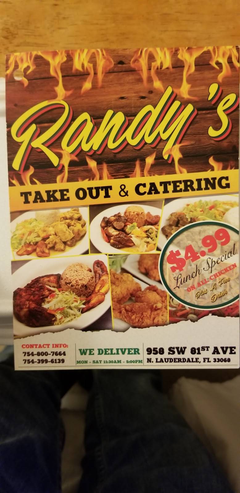 Randys Take-Out Restaurant | meal takeaway | 958 SW 81st Ave, North Lauderdale, FL 33068, USA | 7548007664 OR +1 754-800-7664