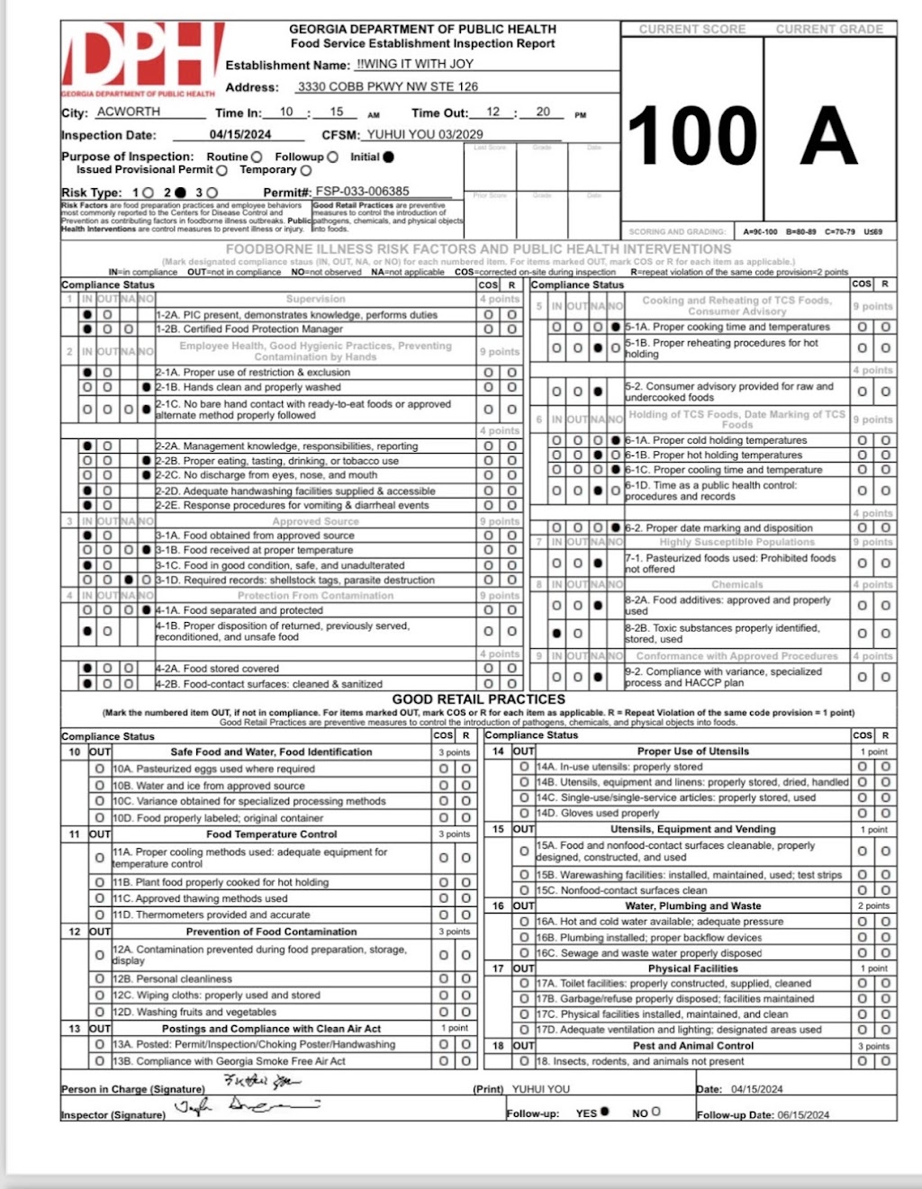 Wing It With Joy | meal takeaway | 3330 Cobb Pkwy NW Suite 126, Acworth, GA 30101, USA | 6783836929 OR +1 678-383-6929
