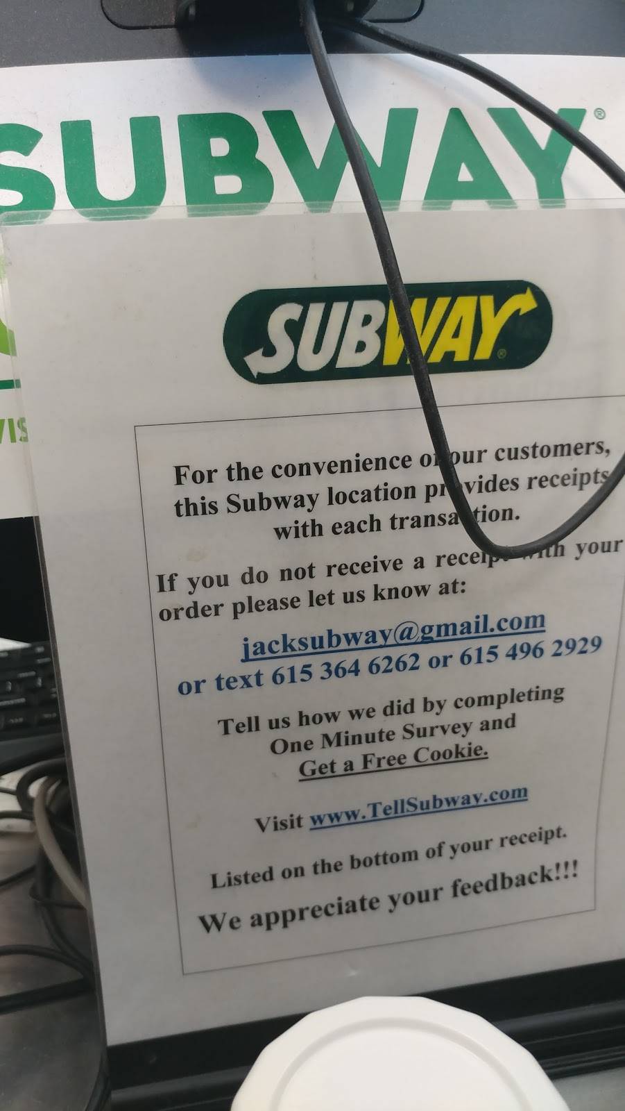 Subway Restaurants | restaurant | Shopping Center, 3616 Anderson Rd Unit 6, Nashville, TN 37217, USA | 6153675811 OR +1 615-367-5811