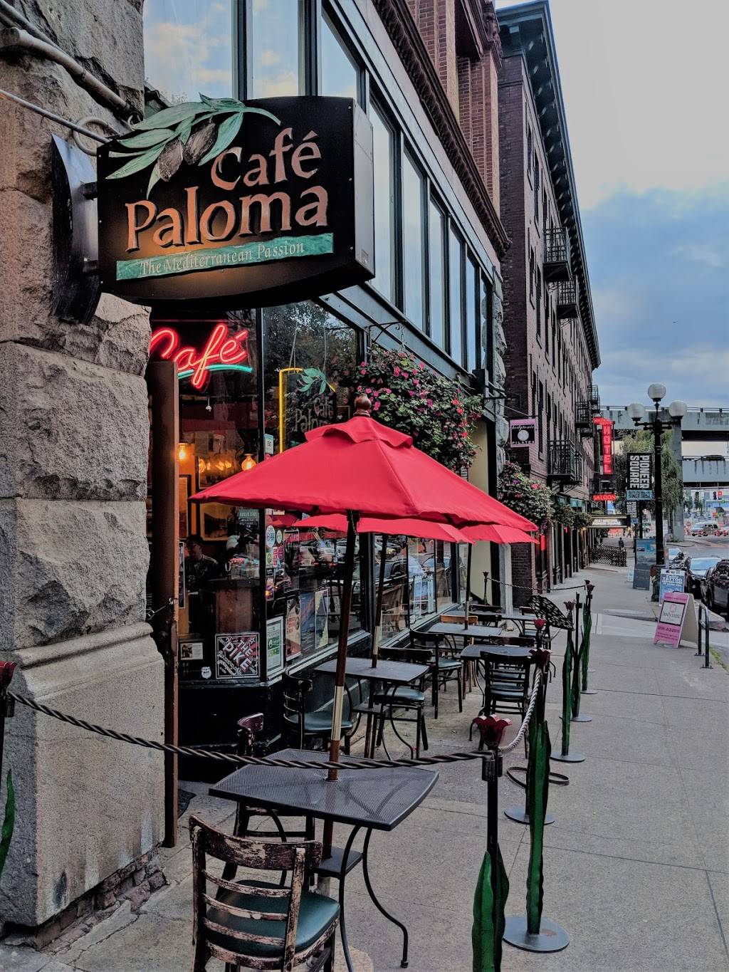 Cafe Paloma | restaurant | 93 Yesler Way, Seattle, WA 98104, USA | 2064051920 OR +1 206-405-1920