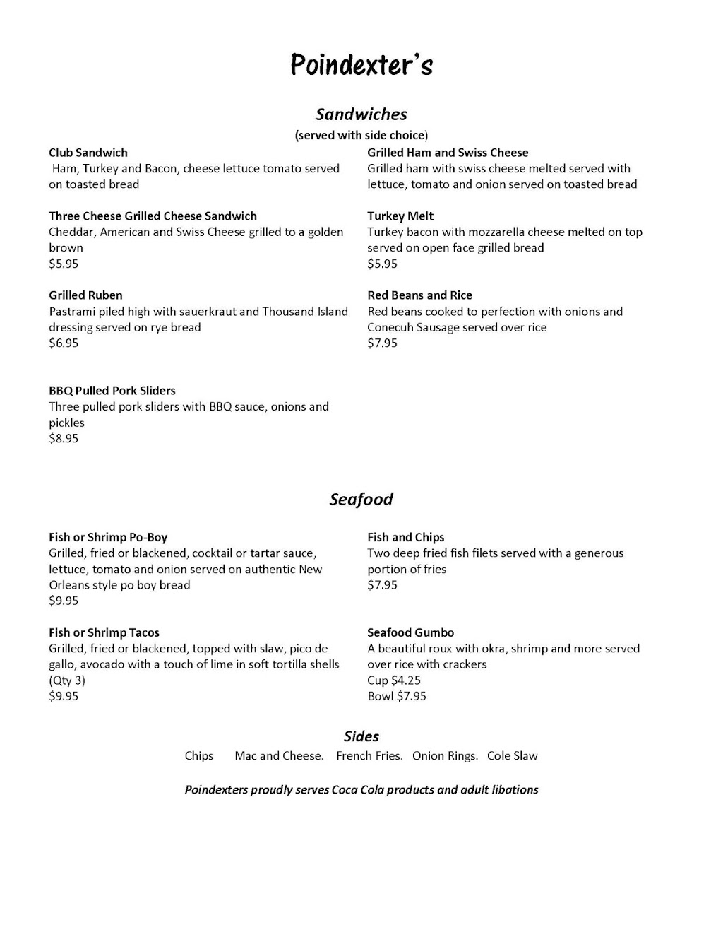 Poindexters | restaurant | 5955 Old Shell Rd, Mobile, AL 36608, USA | 2512872774 OR +1 251-287-2774