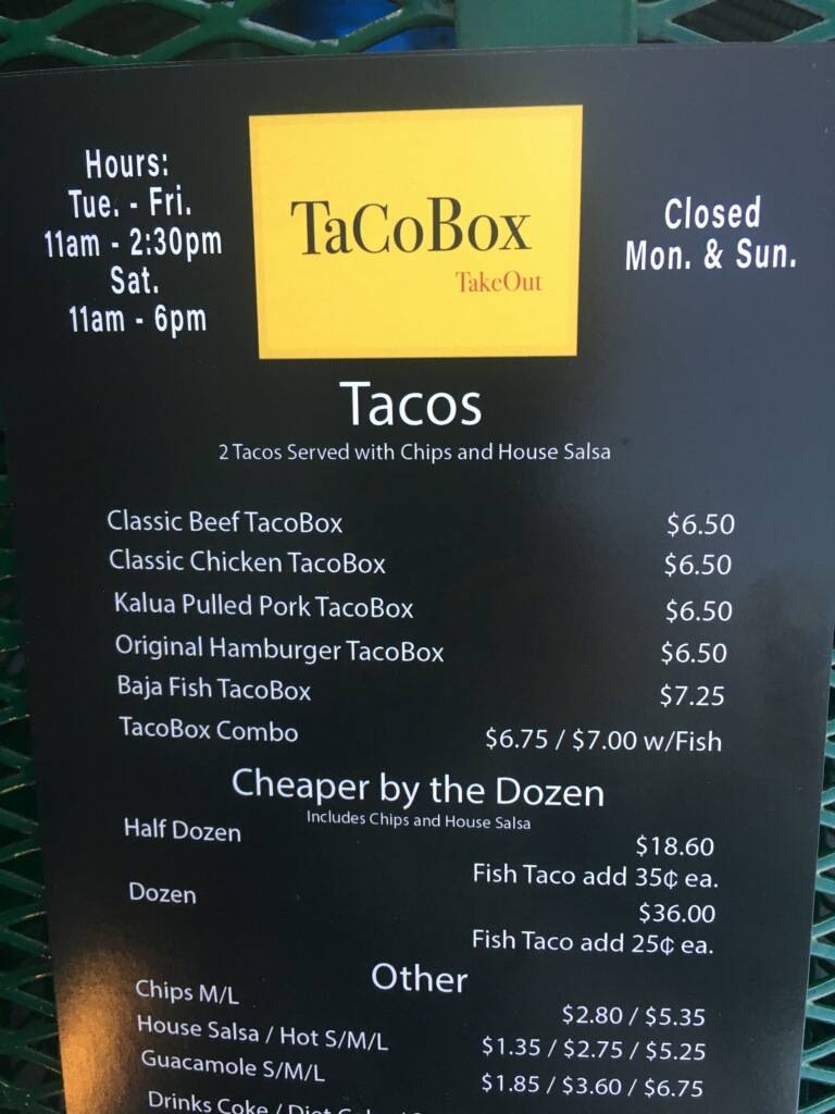 TacoBox TakeOut | restaurant | 1726 180th St, Gardena, CA 90248, USA | 3105382434 OR +1 310-538-2434