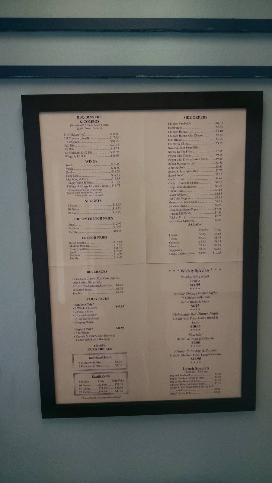 Barrie Barbeque Chicken | restaurant | 157 Bayfield St, Barrie, ON L4M 3B4, Canada | 7057211711 OR +1 705-721-1711