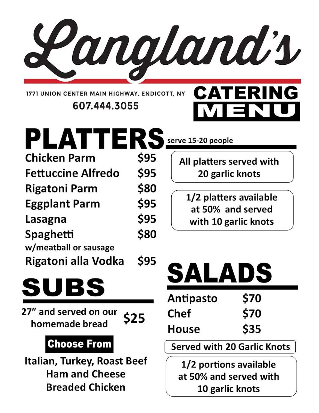 Langlands | restaurant | 1771 Union Center Maine Hwy, Endicott, NY 13760, USA | 6074443055 OR +1 607-444-3055