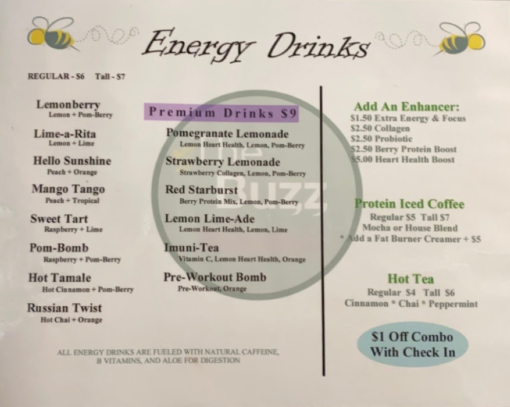 The Buzz Nutrition | restaurant | 110 W Main St, Gibsonville, NC 27249, USA | 3364474664 OR +1 336-447-4664