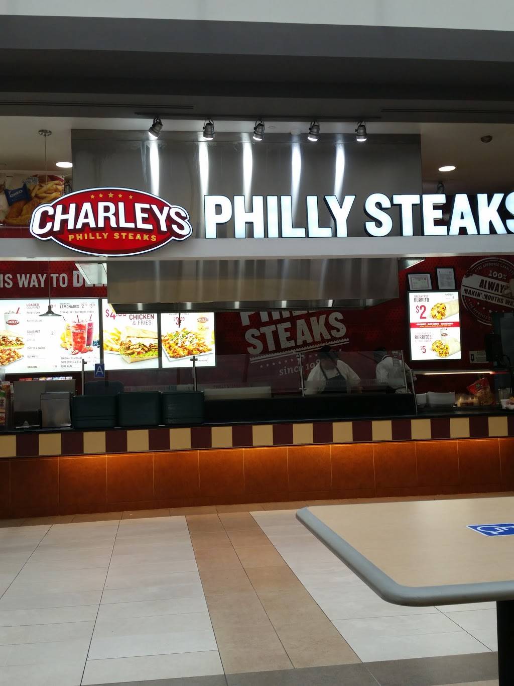Charleys Philly Steaks | restaurant | 1204 Mid Rivers Mall, St Peters, MO 63376, USA | 6363527245 OR +1 636-352-7245