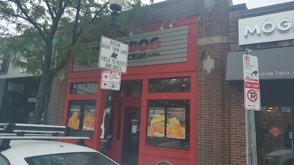 Underdog Hot Chicken | meal takeaway | 160 Brighton Ave, Boston, MA 02134, USA | 6172088133 OR +1 617-208-8133
