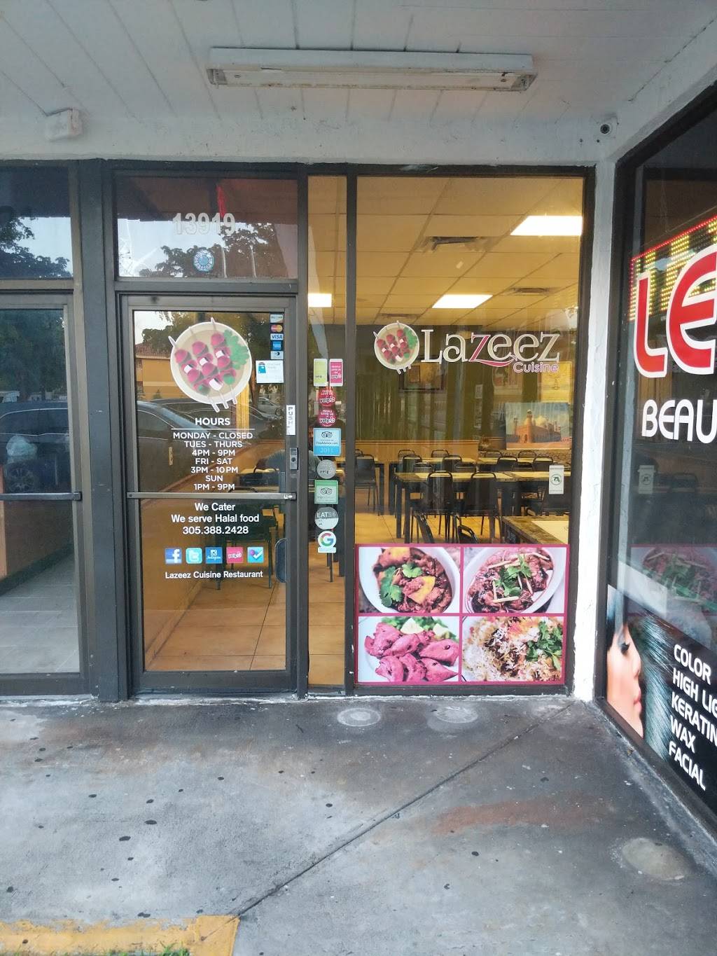 Lazeez Cuisine | restaurant | 13919 SW 66th St, Miami, FL 33183, USA | 3053882428 OR +1 305-388-2428