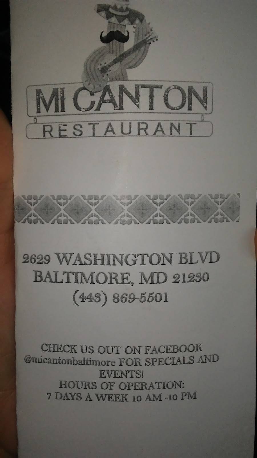 Mi Canton Restaurant | restaurant | 2629 Washington Blvd, Baltimore, MD 21230, USA | 4438695501 OR +1 443-869-5501