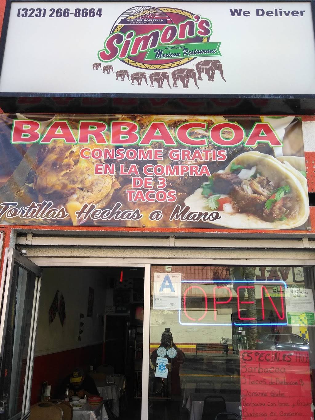 Simons Restaurant | restaurant | 4828 Whittier Blvd, Los Angeles, CA 90022, USA | 3232668664 OR +1 323-266-8664