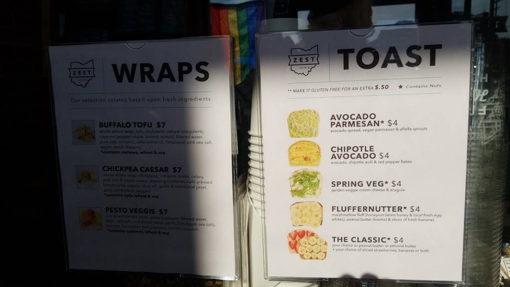 Zest Cold Pressed Juice Co. | restaurant | 912 N High St, Columbus, OH 43201, USA | 6148264071 OR +1 614-826-4071