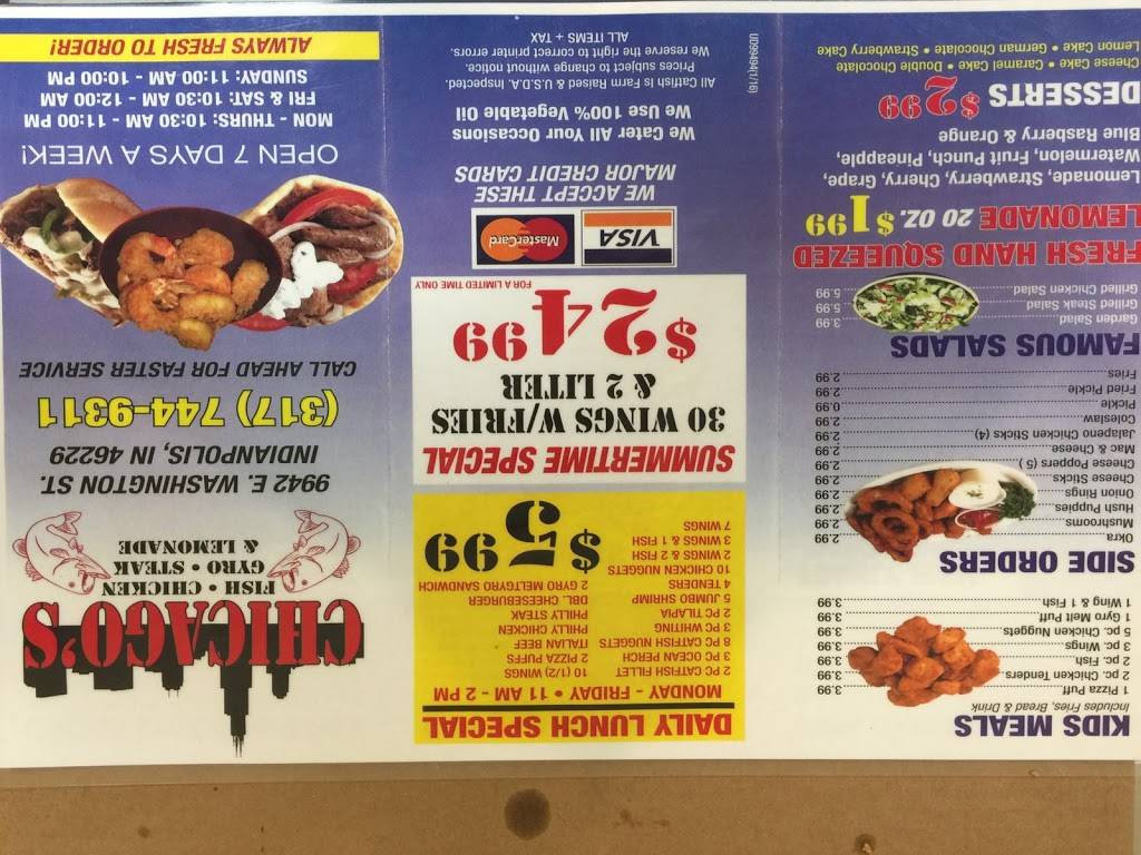 chicago fish and chicken gyro | restaurant | 9942 E Washington St, Indianapolis, IN 46229, USA | 3177449311 OR +1 317-744-9311