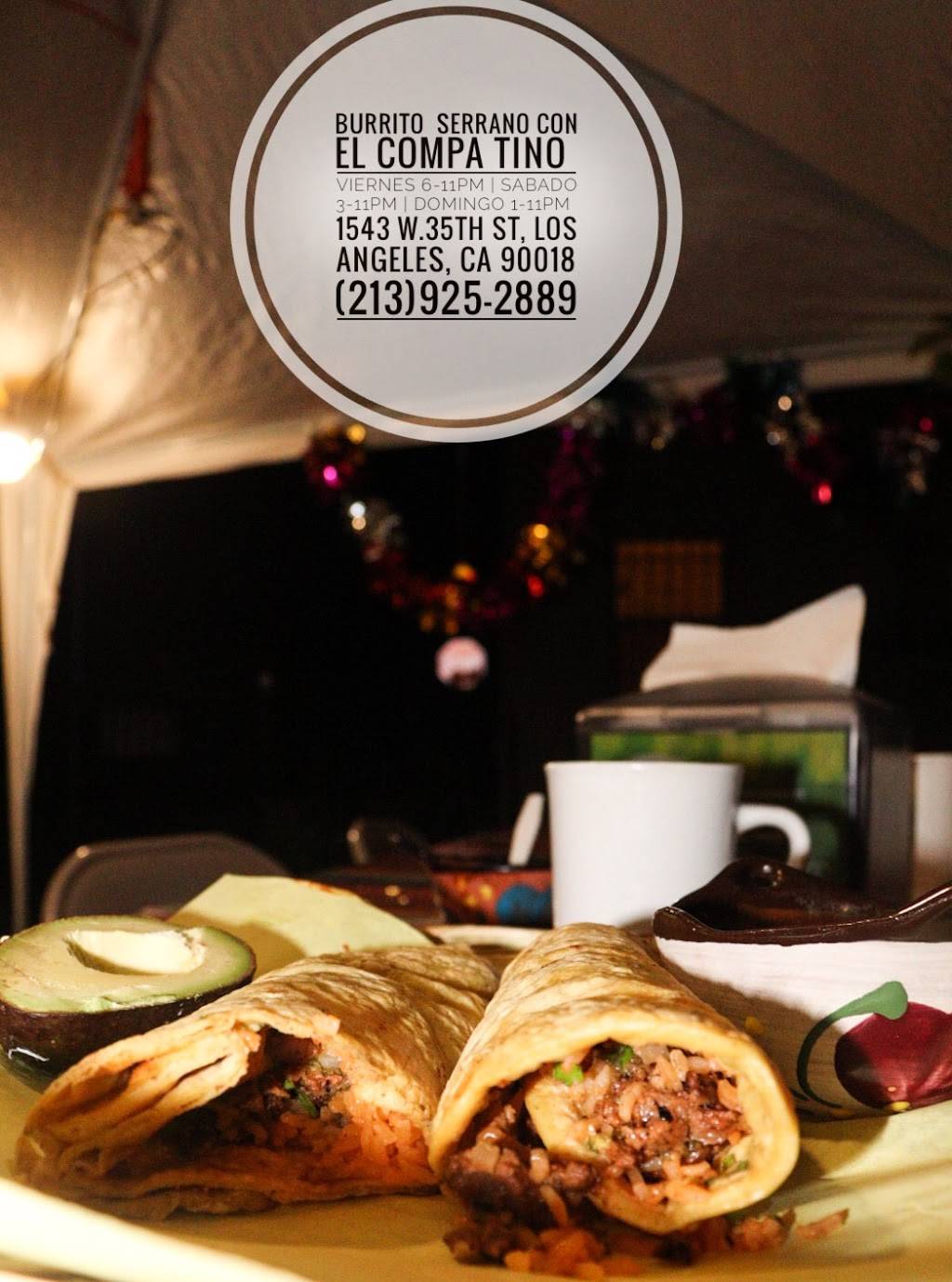 EL COMPA TINO | restaurant | 1543 W 35th St, Los Angeles, CA 90018, USA | 2139444034 OR +1 213-944-4034