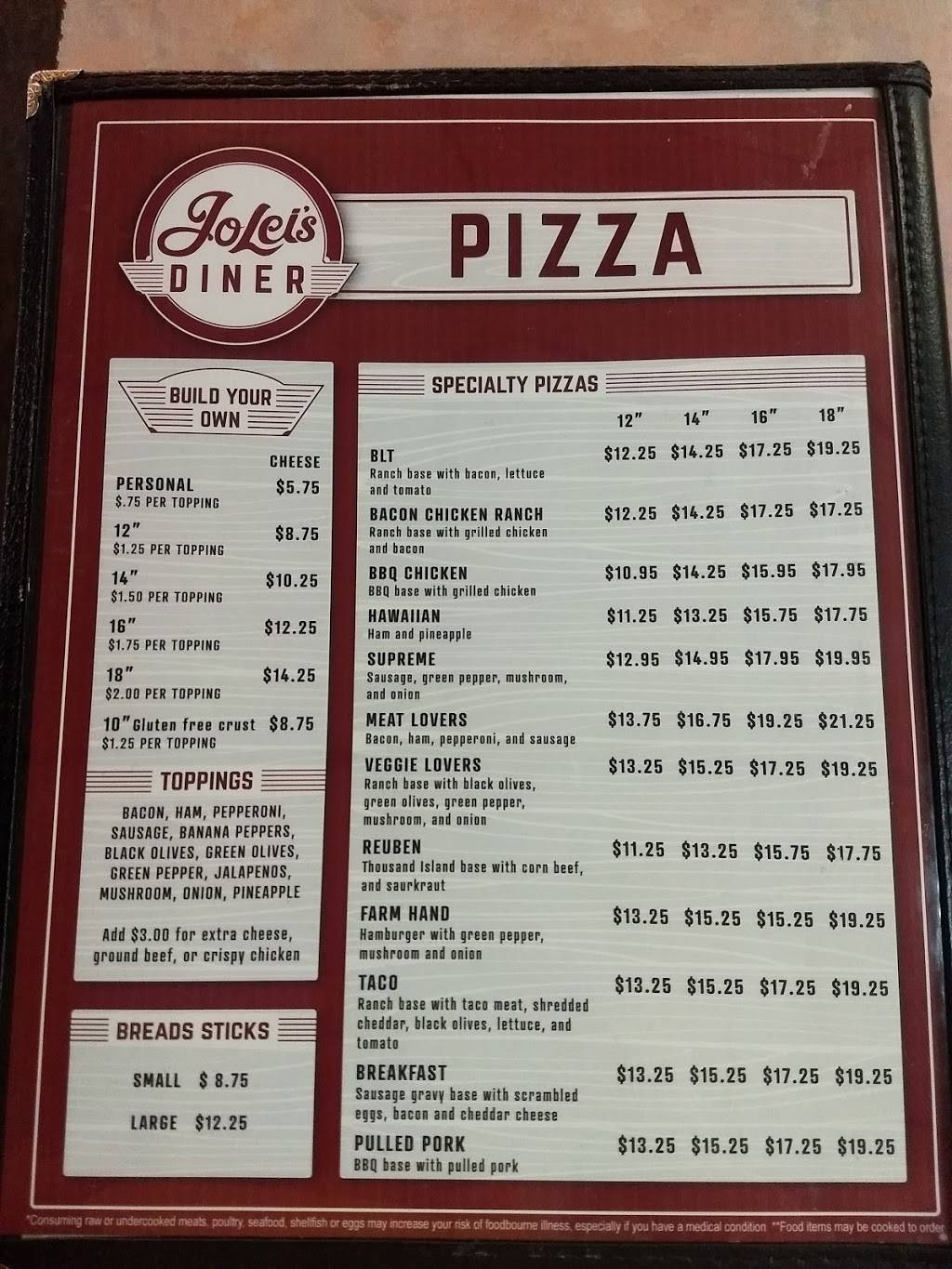 JoLei’s Diner | restaurant | 174 S Main St, Vermontville, MI 49096, USA | 5172080044 OR +1 517-208-0044