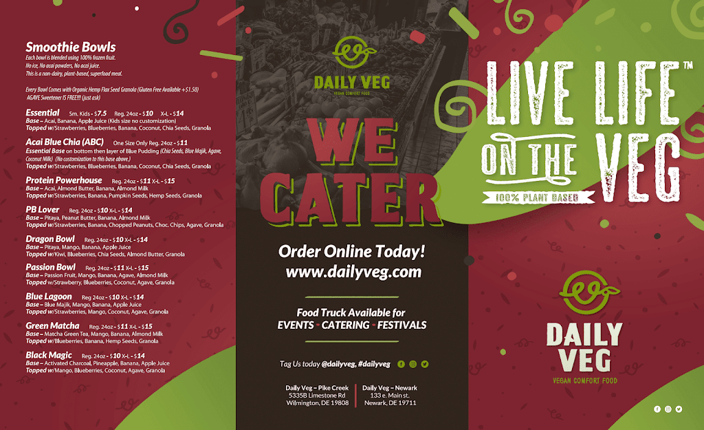 Daily Veg - Newark | restaurant | 133 E Main St, Newark, DE 19711, USA | 3022867388 OR +1 302-286-7388
