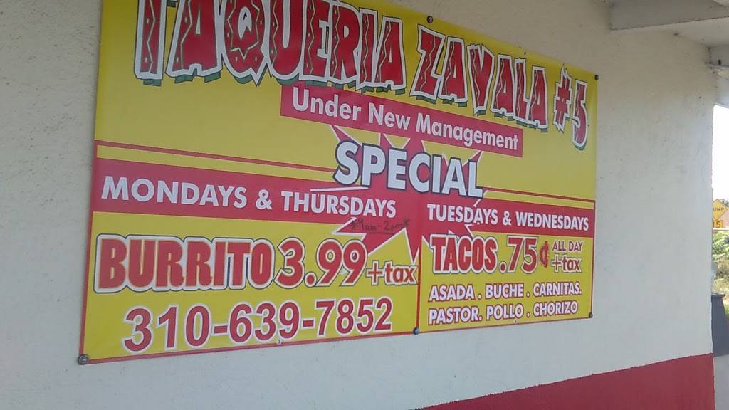 Taqueria Zavala #5 | restaurant | 518 Rosecrans Ave, Compton, CA 90221, USA | 3104382331 OR +1 310-438-2331