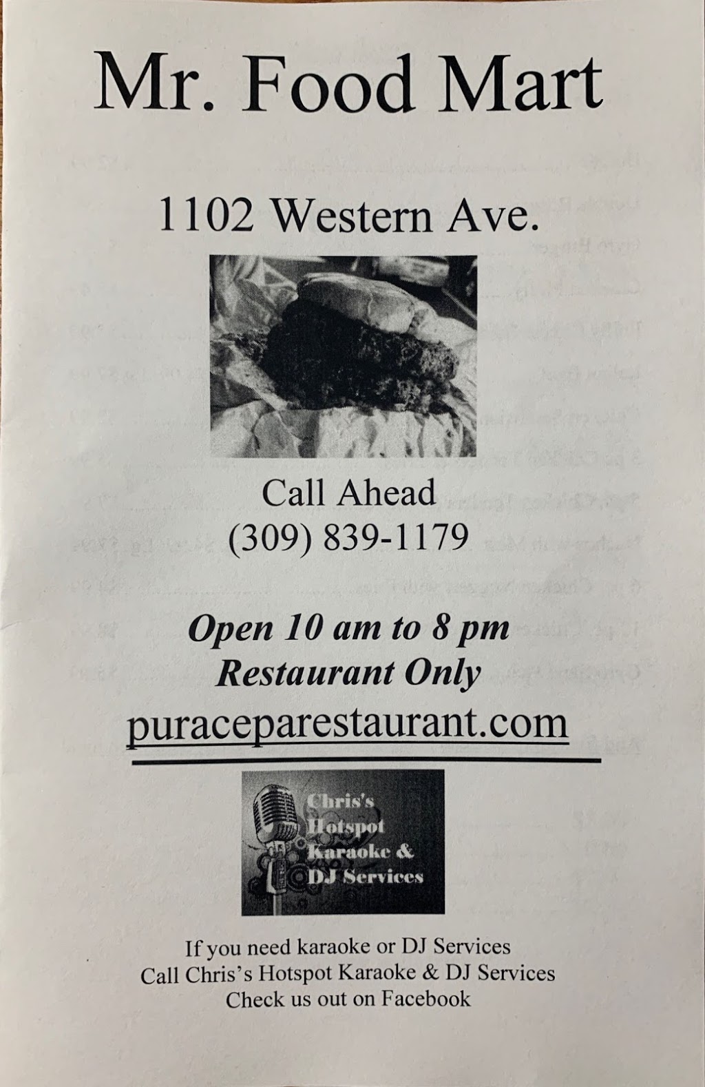 MR. Food Mart | restaurant | 1102 South Western Avenue, Peoria, IL 61605, USA | 3098392281 OR +1 309-839-2281