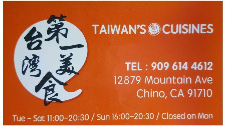 Taiwans No. 1 Cuisines | meal takeaway | 12879 Mountain Ave, Chino, CA 91710, USA | 9096144612 OR +1 909-614-4612