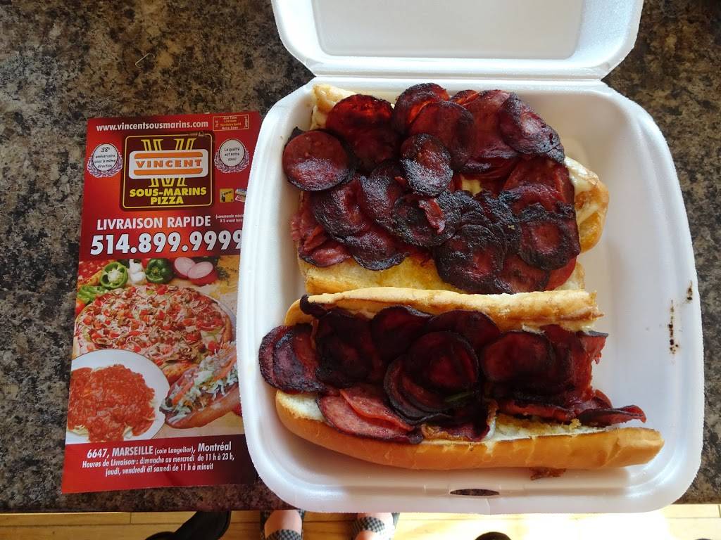 Vincent Sous-Marins | restaurant | 6649 Rue de Marseille, Montréal, QC H1N 1M1, Canada | 5148999999 OR +1 514-899-9999