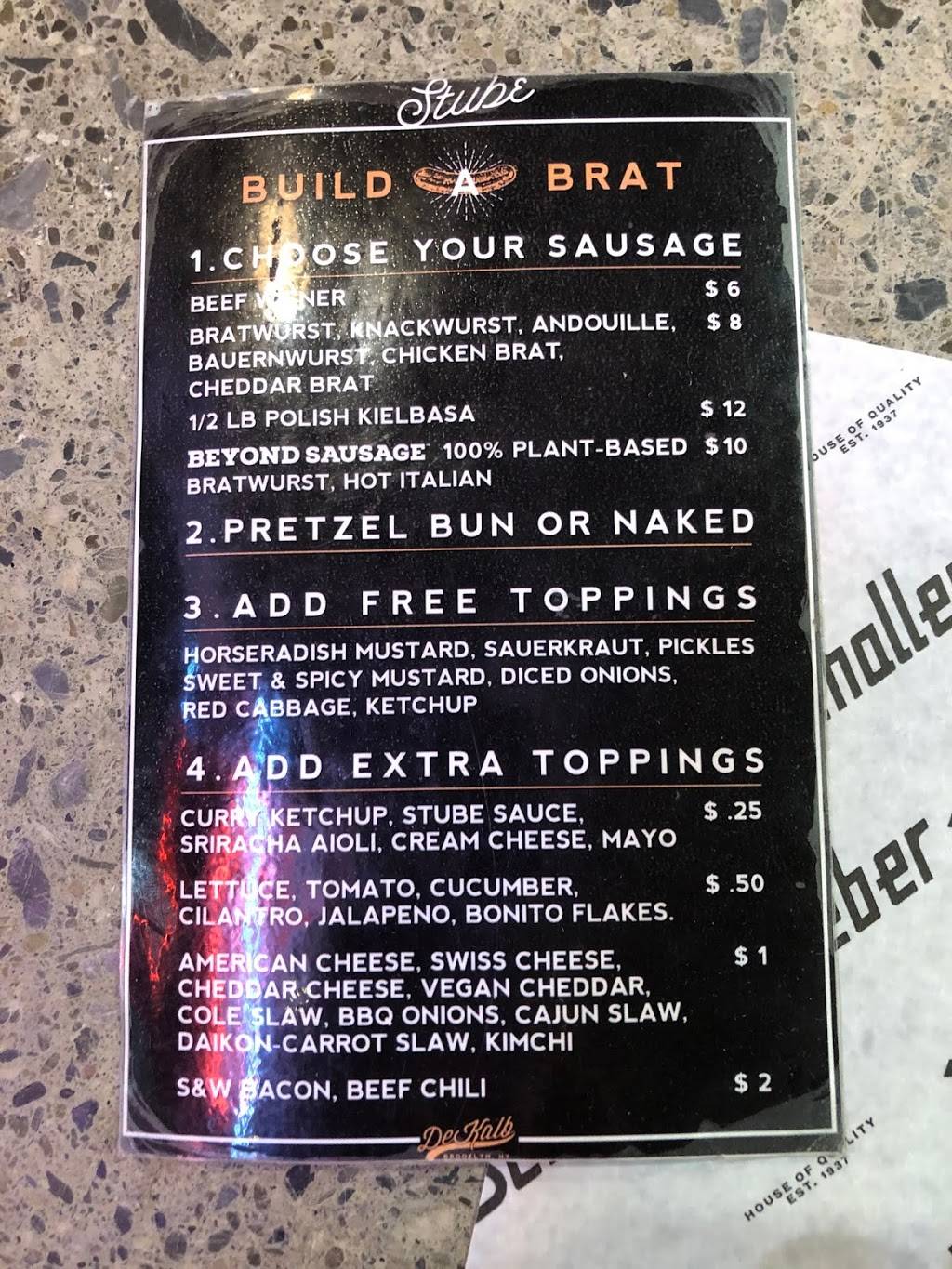 Schaller’s Stube Sausage Bar | restaurant | Address: 445 Albee Square W, Basement Level, Brooklyn, NY 11201, USA | 9293599212 OR +1 929-359-9212