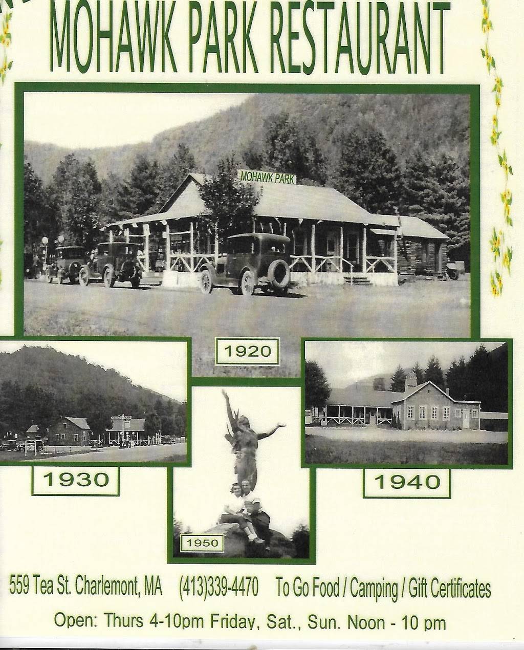 Mohawk Park Restaurant And Campground | restaurant | 559 Tea Street rt 2, Charlemont, MA 01339, USA | 4133394470 OR +1 413-339-4470