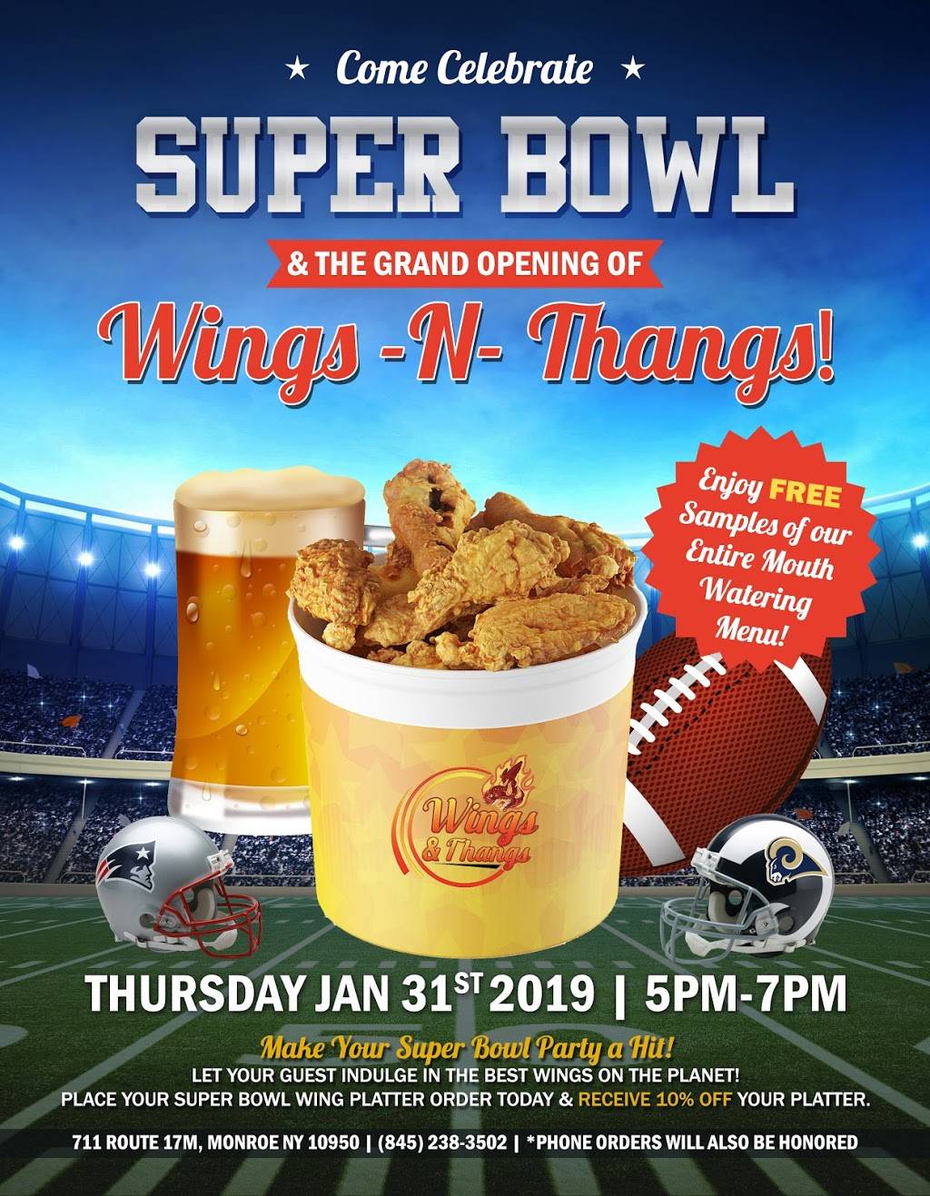 Wings -N- Thangs | restaurant | 711 NY-17M, Monroe, NY 10950, USA | 8452383502 OR +1 845-238-3502