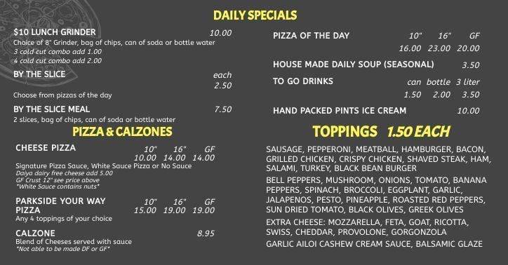 Parkside Pizza & Ice Cream | restaurant | 270 West St, Bolton, CT 06043, USA | 8607917109 OR +1 860-791-7109