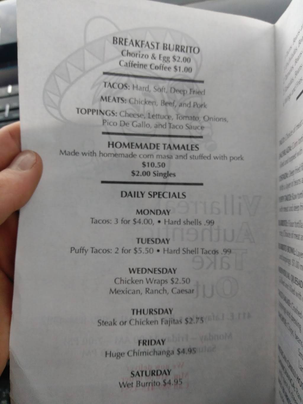 Villarreal Authentic Take Out | restaurant | 411 Lafayette Ave, Bay City, MI 48708, USA | 9898944492 OR +1 989-894-4492