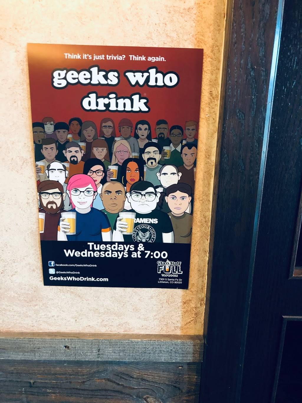 Glass Half Full Taproom | restaurant | 7301 S Santa Fe Dr #850, Littleton, CO 80120, USA | 3037302470 OR +1 303-730-2470