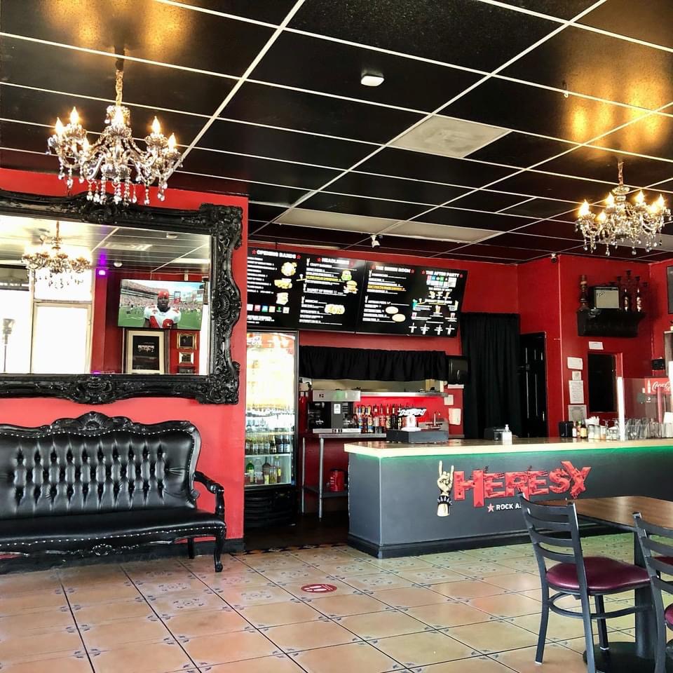 Heresy Rock and Roll Grill | restaurant | 1230 H St Suite C-D, Bakersfield, CA 93301, USA | 6618437752 OR +1 661-843-7752