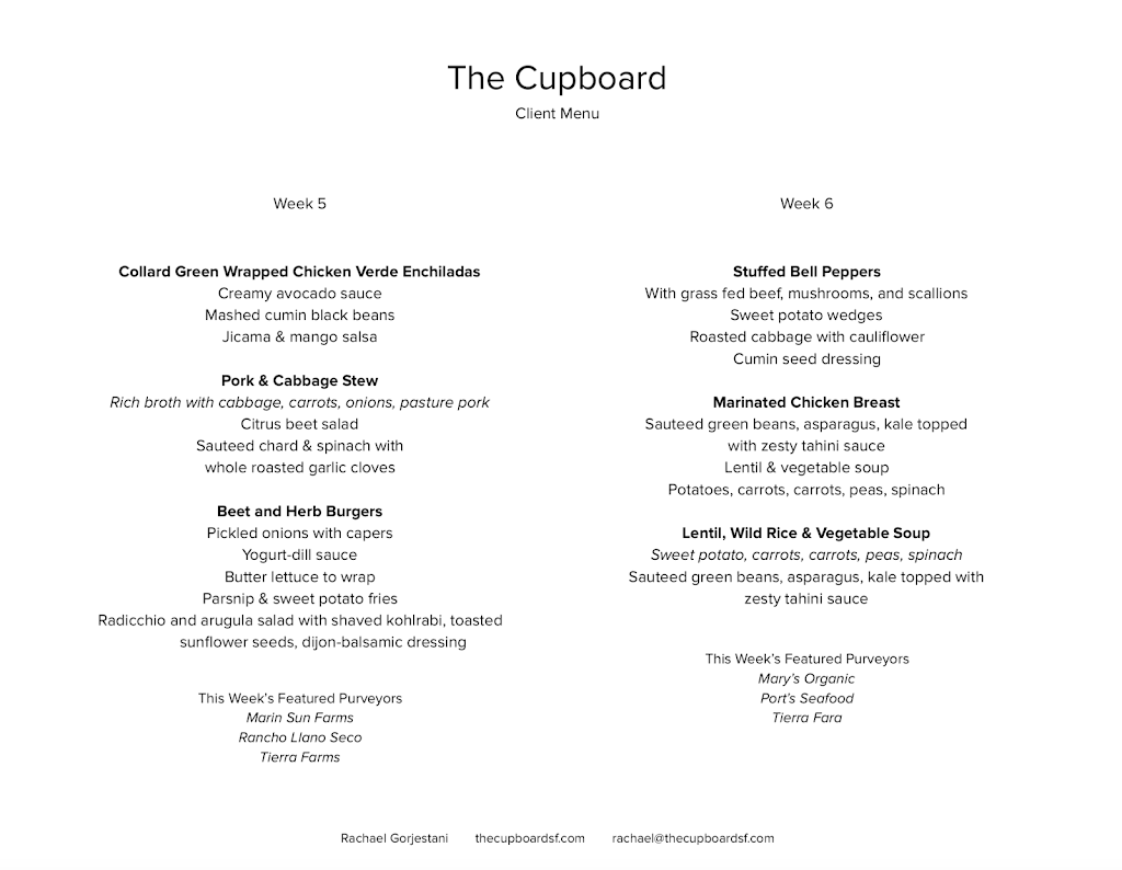 The Cupboard | meal delivery | 300 Baker St, San Francisco, CA 94117, USA | 4158945399 OR +1 415-894-5399