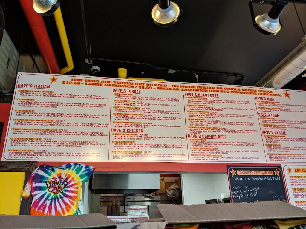 Daves Cosmic Subs | restaurant | 55 Suite 4 E College St, Oberlin, OH 44074, USA | 4407747593 OR +1 440-774-7593