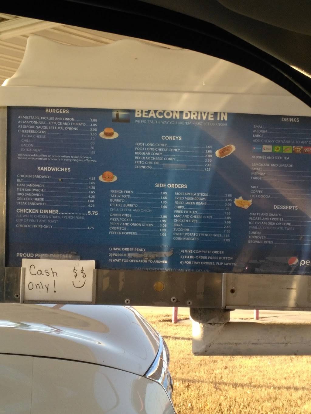 Beacon Drive Inn | restaurant | 1054 N York St, Muskogee, OK 74403, USA | 9186871761 OR +1 918-687-1761