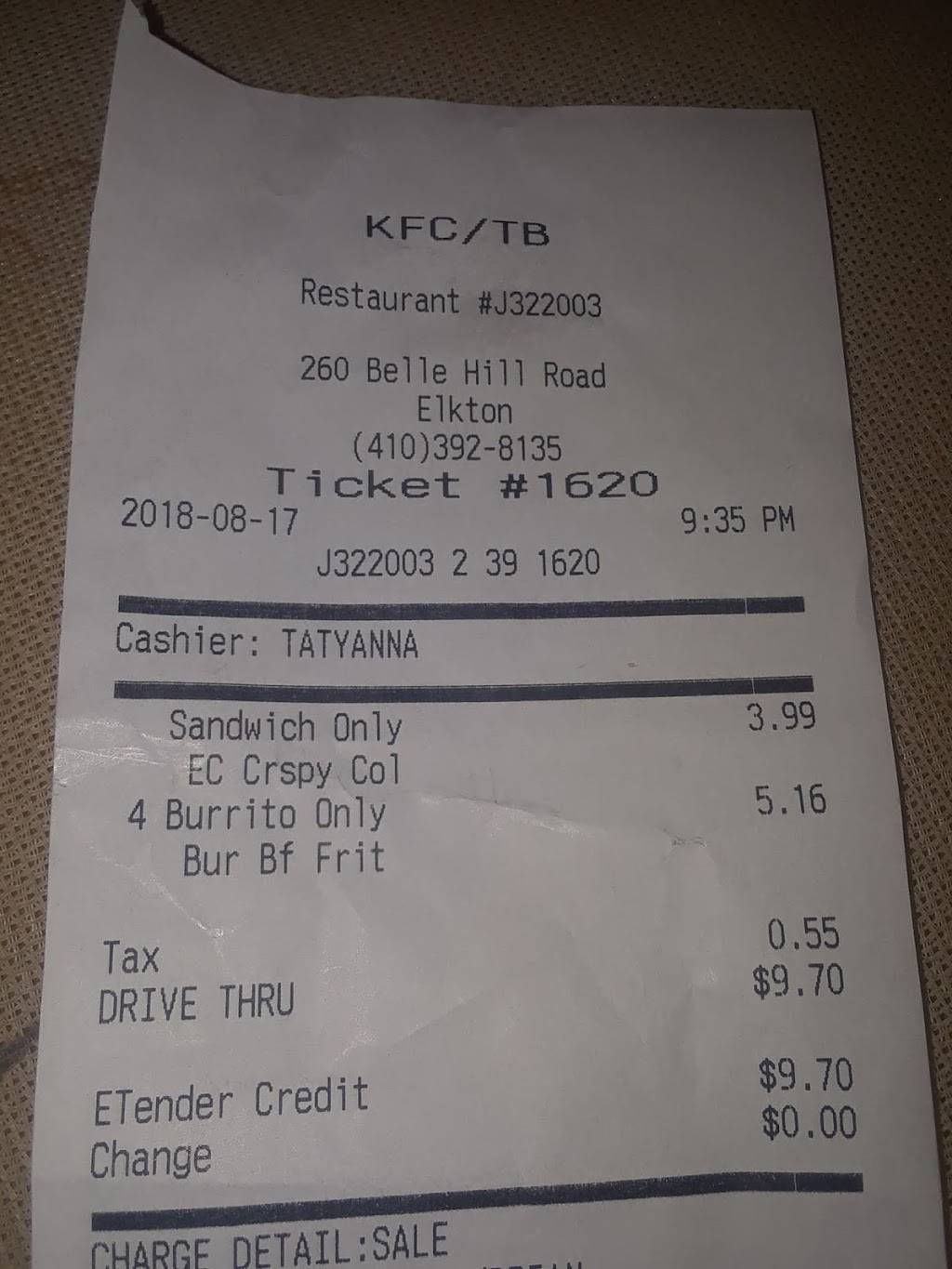 Taco Bell | restaurant | 260 Belle Hill Rd, Elkton, MD 21921, USA | 4103928135 OR +1 410-392-8135