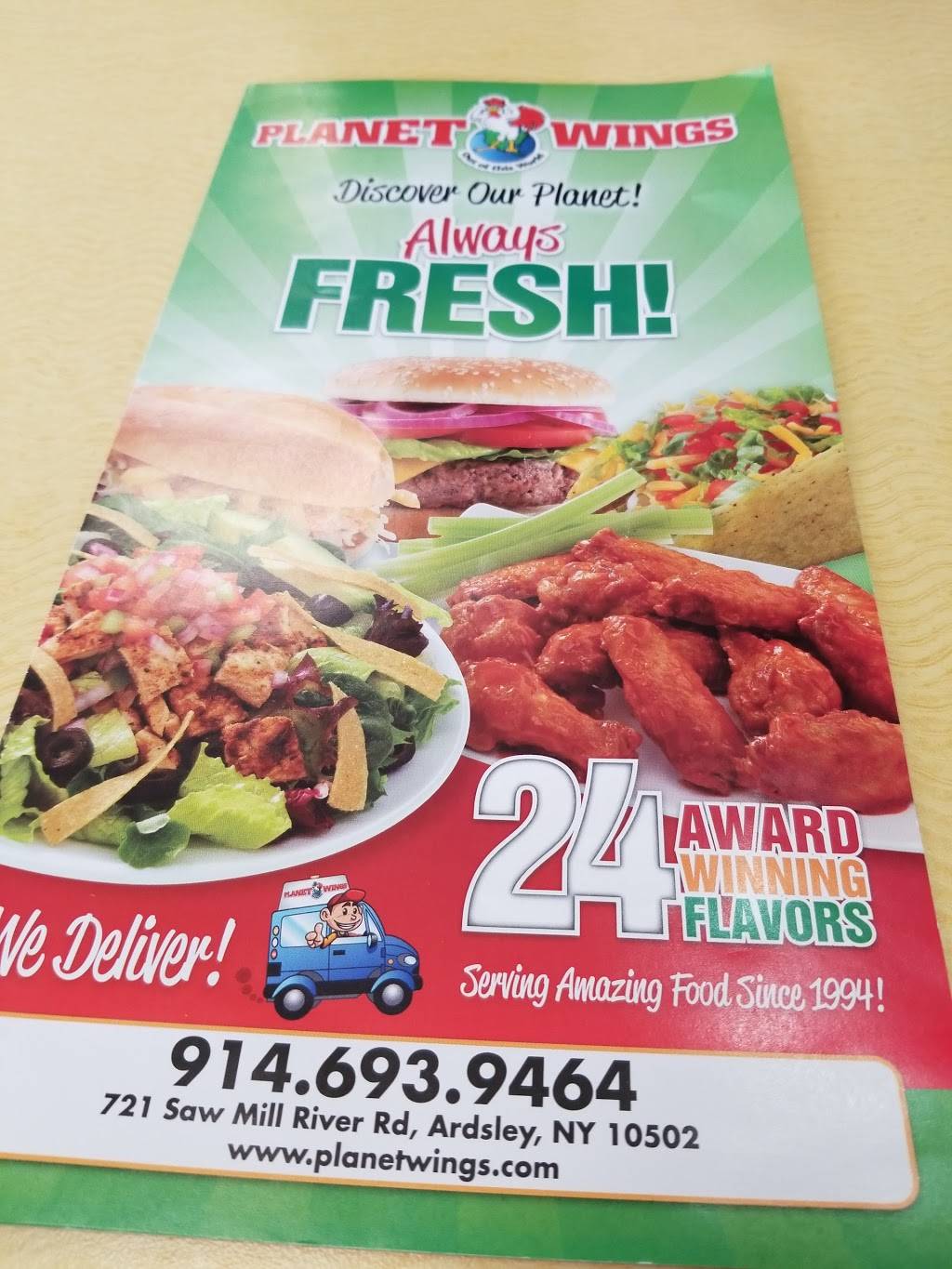 Planet Wings | restaurant | 721 Saw Mill River Rd, Ardsley, NY 10502, USA | 9146939464 OR +1 914-693-9464