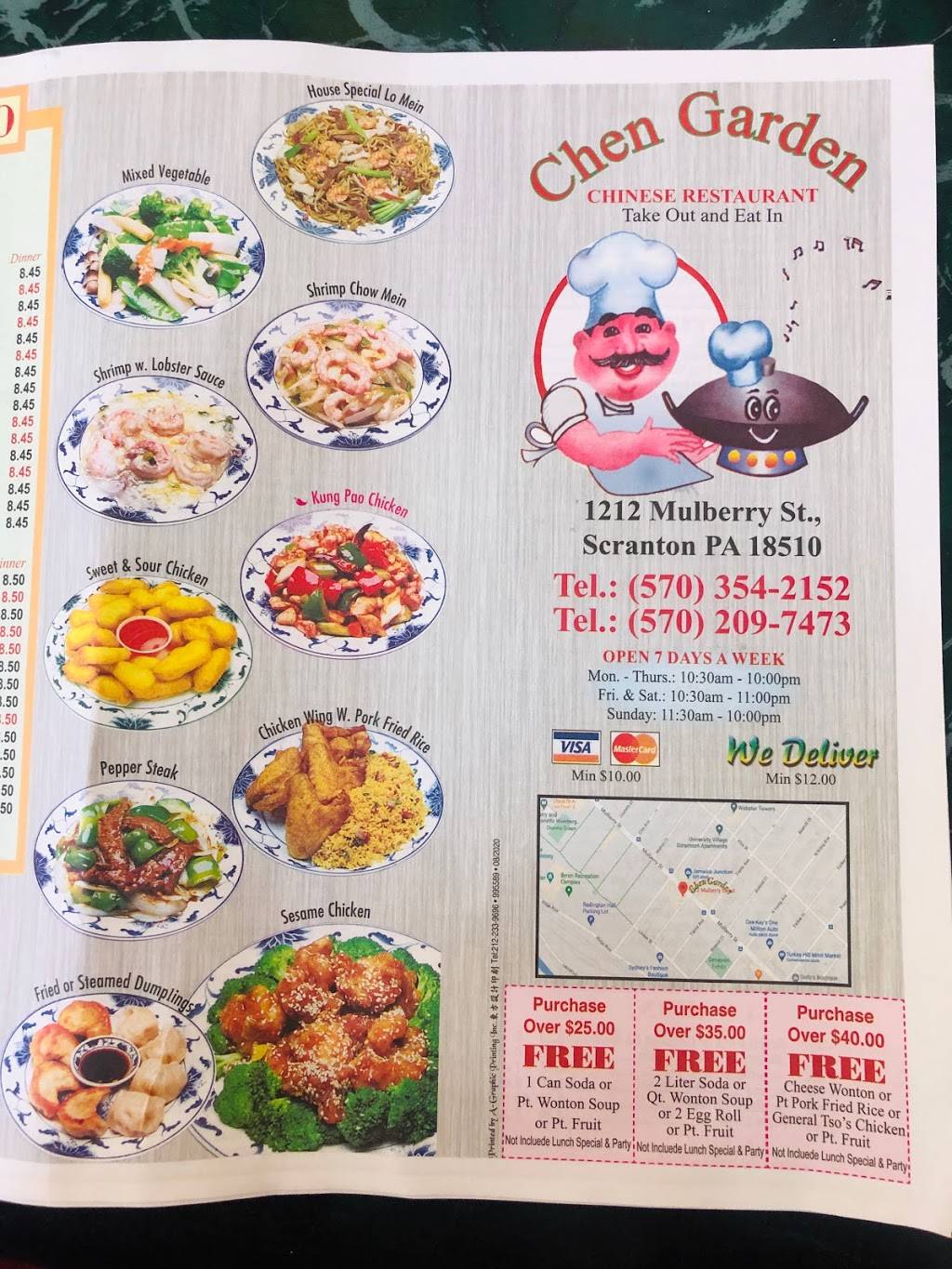 Chen Garden | meal delivery | 1212 Mulberry St, Scranton, PA 18510, USA | 5703542152 OR +1 570-354-2152
