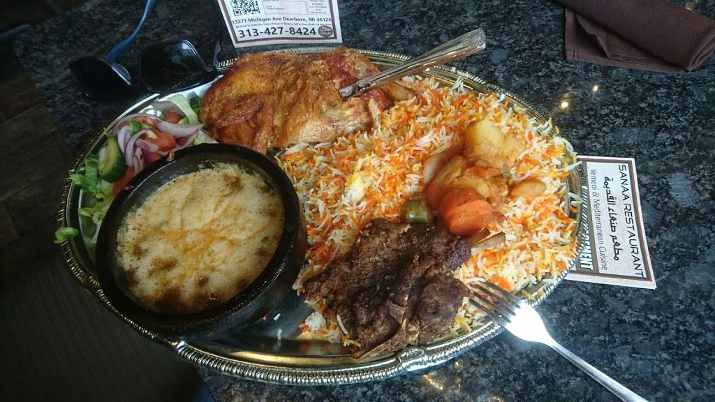 مطعم صنعاء القديمة --Sanaa Restaurant Yemeni Cuisine | restaurant | 13277 Michigan Ave, Dearborn, MI 48126, USA | 3134278424 OR +1 313-427-8424