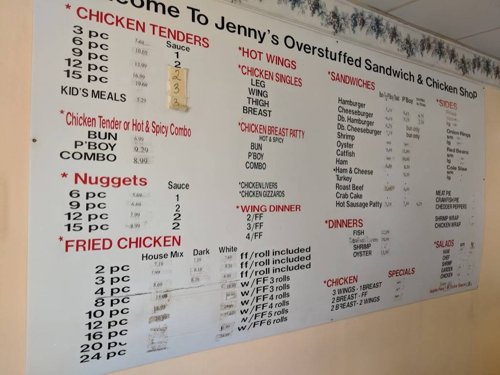 Jennys Overstuffed PO Boys | restaurant | 114 N Airline Ave, Gramercy, LA 70052, USA | 2258690899 OR +1 225-869-0899