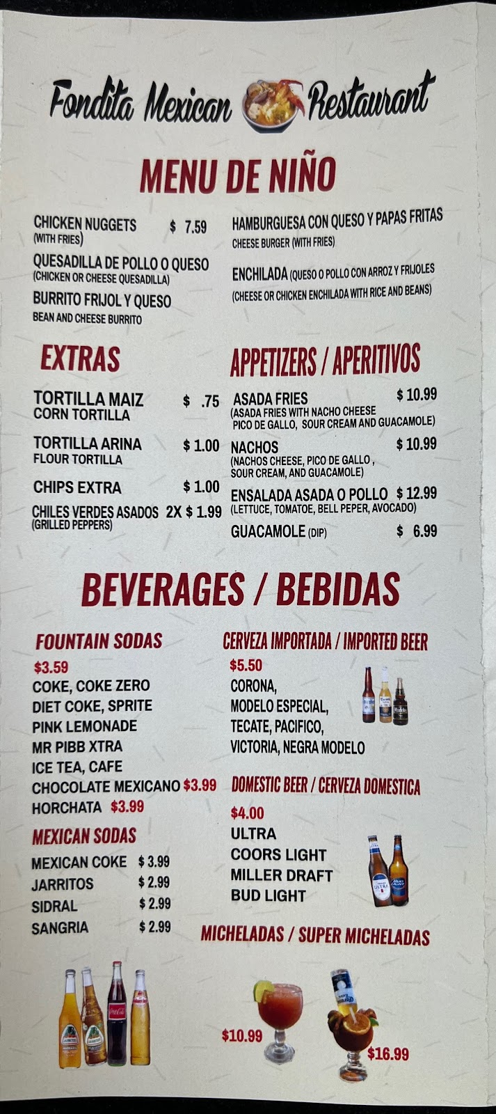 Fondita Mexican Restaurant | restaurant | 2708 Country Club Blvd, Stockton, CA 95204, USA | 2094513371 OR +1 209-451-3371